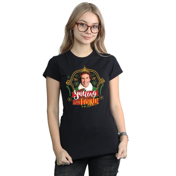 Elf T-shirt i bomull - dam/dam Buddy Smiling