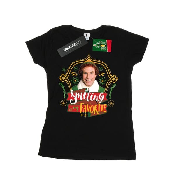 Elf T-shirt i bomull - dam/dam Buddy Smiling