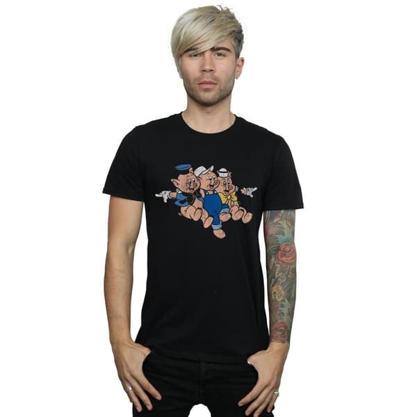 Disney Tre små grisar hoppar t-shirt för herrar