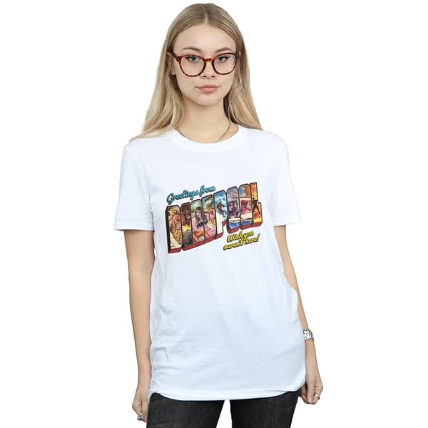 Marvel Womens/Ladies Deadpool Greetings Cotton Boyfriend T-Shirt