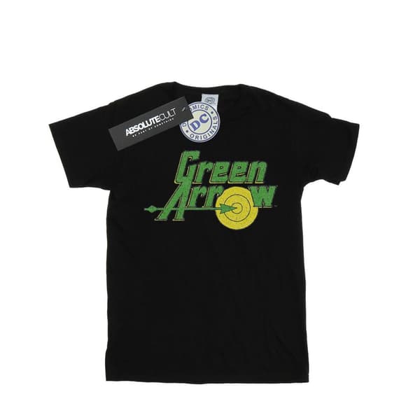 DC Comics Mens Green Arrow Crackle Logo T-Shirt
