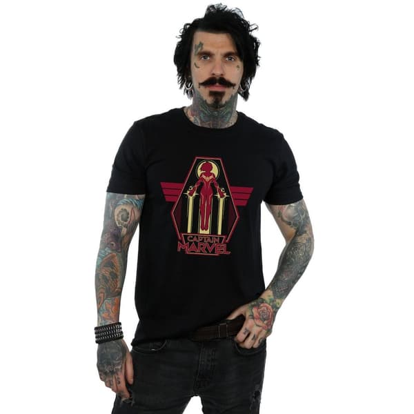 Marvel Mens Captain Marvel Flying Warrior T-shirt