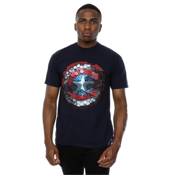 Marvel Mens Captain America Civil War Hex Shield T-Shirt