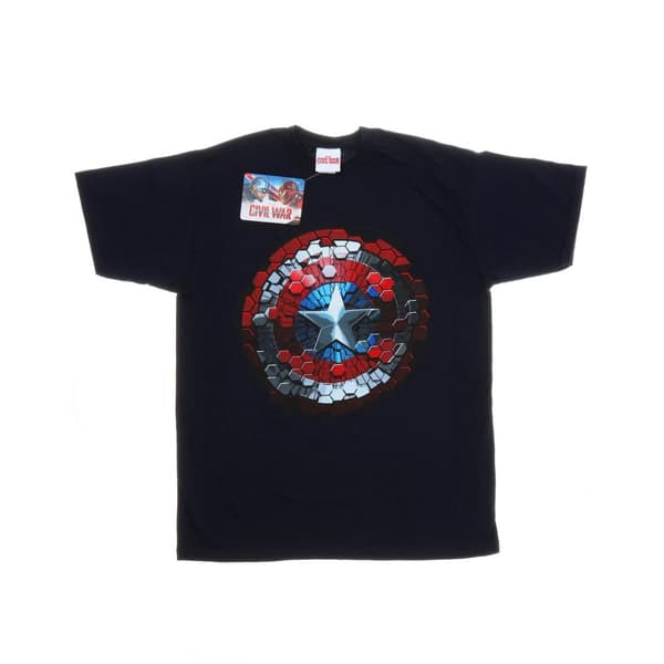 Marvel Mens Captain America Civil War Hex Shield T-Shirt