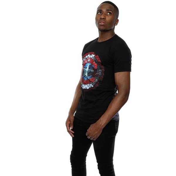 Marvel Mens Captain America Civil War Hex Shield T-Shirt