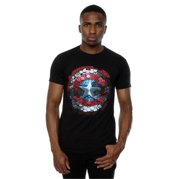 Marvel Mens Captain America Civil War Hex Shield T-Shirt
