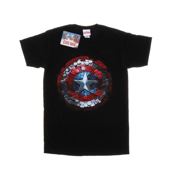 Marvel Mens Captain America Civil War Hex Shield T-Shirt