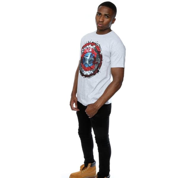 Marvel Mens Captain America Civil War Hex Shield T-Shirt