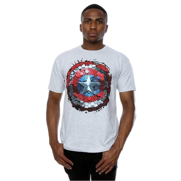 Marvel Mens Captain America Civil War Hex Shield T-Shirt