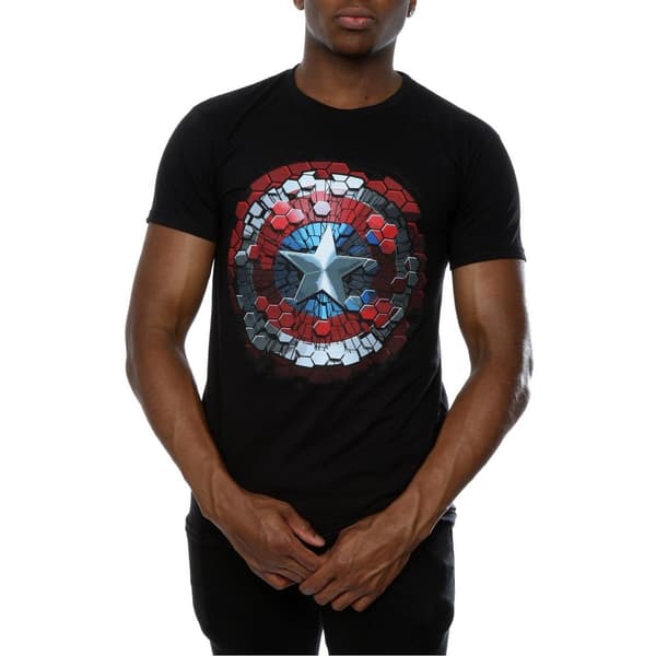 Marvel Mens Captain America Civil War Hex Shield T-Shirt