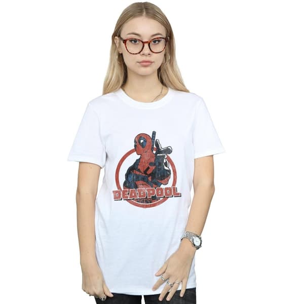 Marvel Womens/Ladies Deadpool Gun Finger Cotton Boyfriend T-Shirt