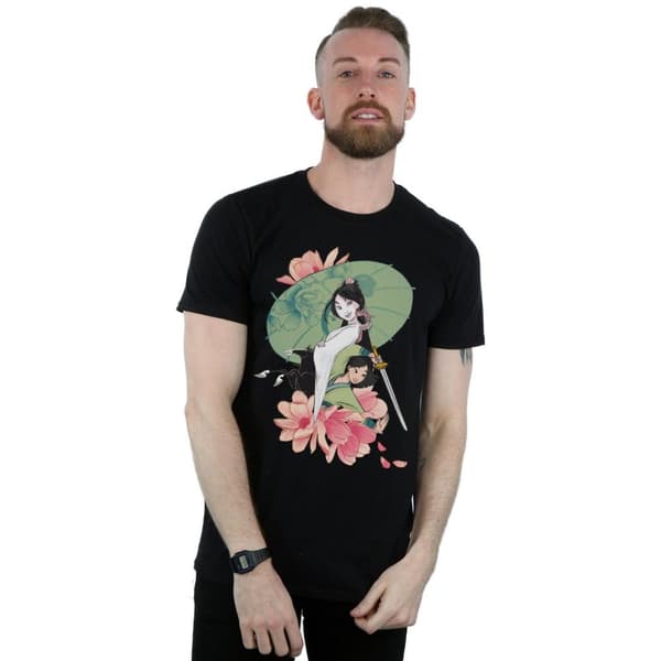Disney Mens Mulan Magnolia Collage T-Shirt
