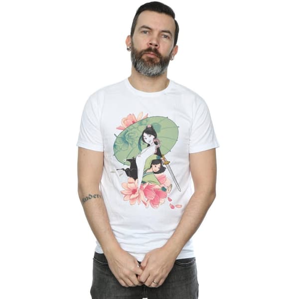 Disney Mens Mulan Magnolia Collage T-Shirt