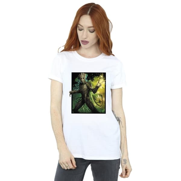Marvel Womens/Ladies Guardians Of The Galaxy Groot Forest Energy Cotton Boyfriend T-Shirt