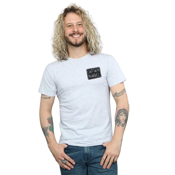 Marvel Captain Marvel t-shirt med bröstlapp för herrar