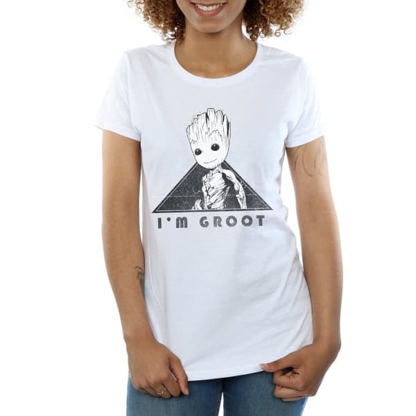 Marvel Womens/Ladies Guardians Of The Galaxy Vol. 2 Groot Mono Triangle Cotton T-Shirt
