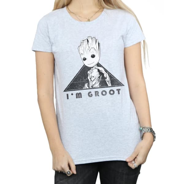 Marvel Womens/Ladies Guardians Of The Galaxy Vol. 2 Groot Mono Triangle Cotton T-Shirt