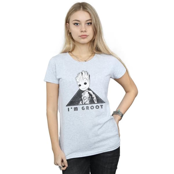 Marvel Womens/Ladies Guardians Of The Galaxy Vol. 2 Groot Mono Triangle Cotton T-Shirt