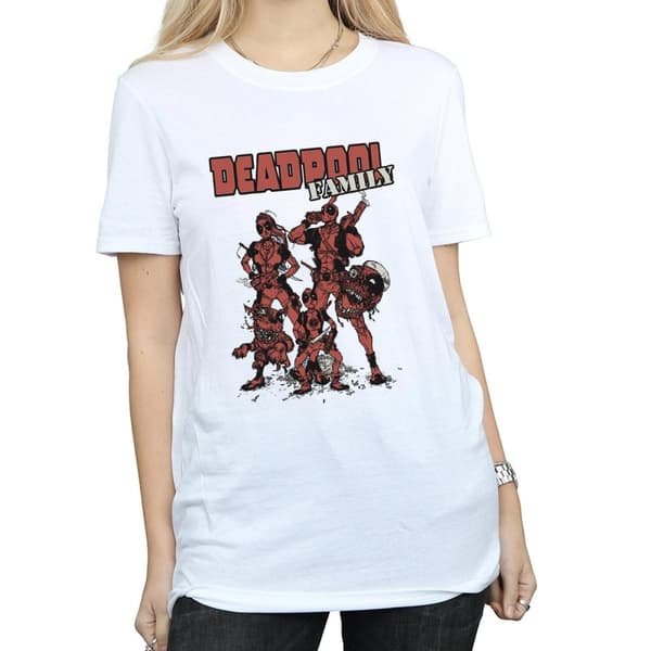Marvel Womens/Ladies Deadpool Family Group Cotton Boyfriend T-Shirt