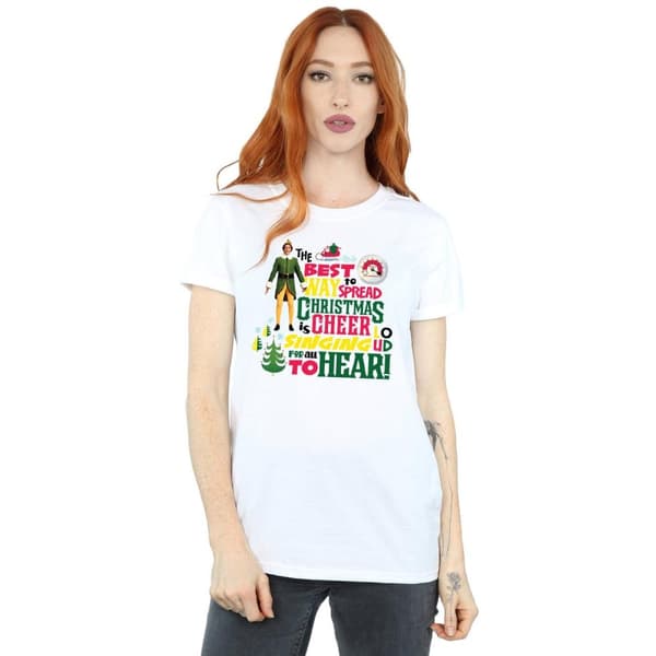Elf Womens/Ladies Christmas Cheer Cotton Boyfriend T-Shirt