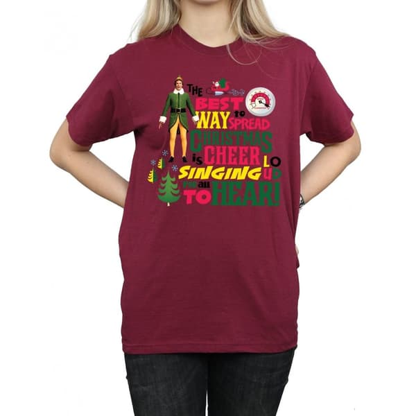 Elf Womens/Ladies Christmas Cheer Cotton Boyfriend T-Shirt