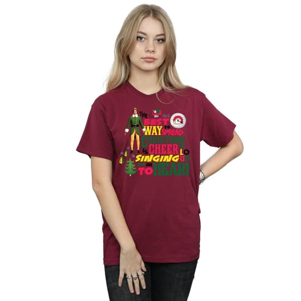 Elf Womens/Ladies Christmas Cheer Cotton Boyfriend T-Shirt