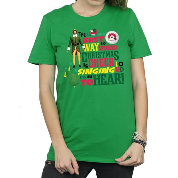 Elf Womens/Ladies Christmas Cheer Cotton Boyfriend T-Shirt
