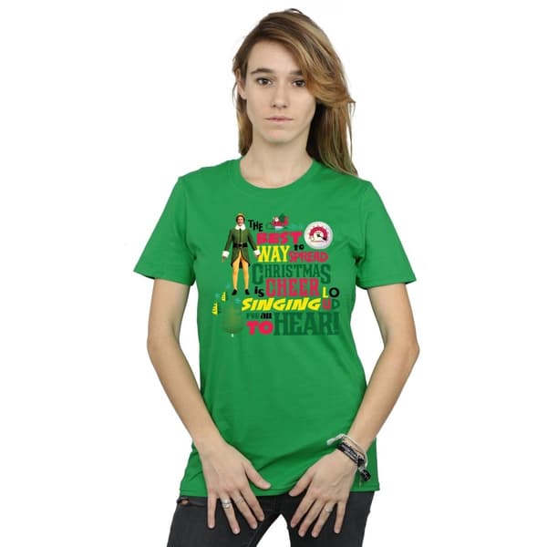 Elf Womens/Ladies Christmas Cheer Cotton Boyfriend T-Shirt