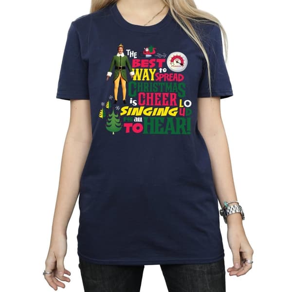 Elf Womens/Ladies Christmas Cheer Cotton Boyfriend T-Shirt
