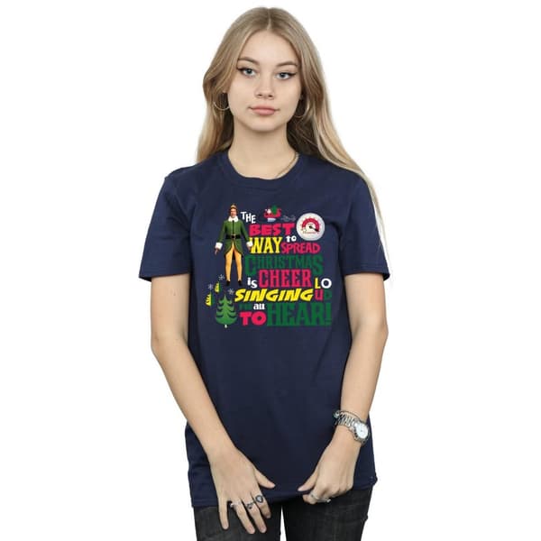 Elf Womens/Ladies Christmas Cheer Cotton Boyfriend T-Shirt
