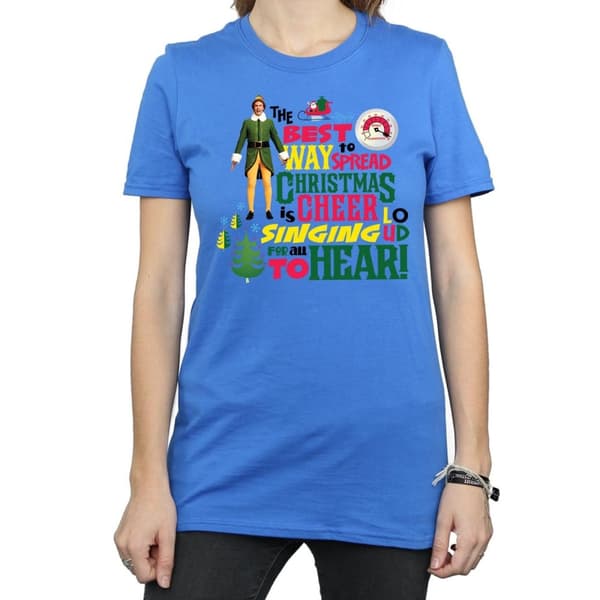 Elf Womens/Ladies Christmas Cheer Cotton Boyfriend T-Shirt