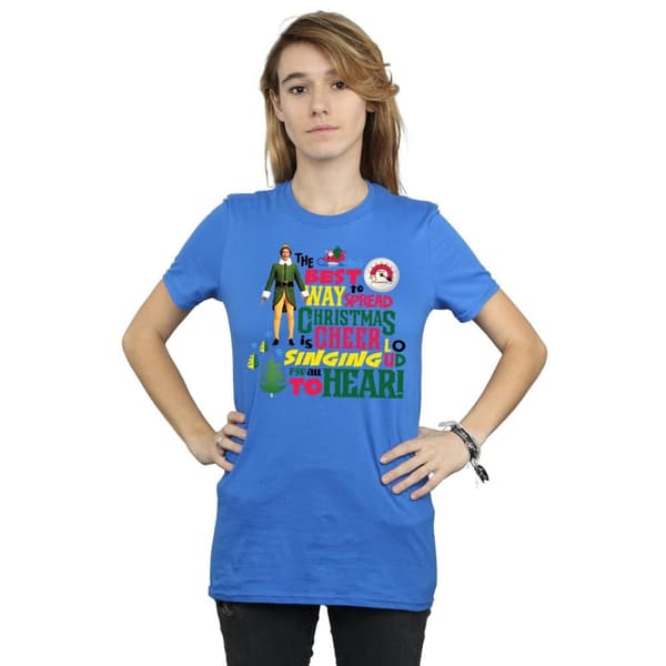 Elf Womens/Ladies Christmas Cheer Cotton Boyfriend T-Shirt