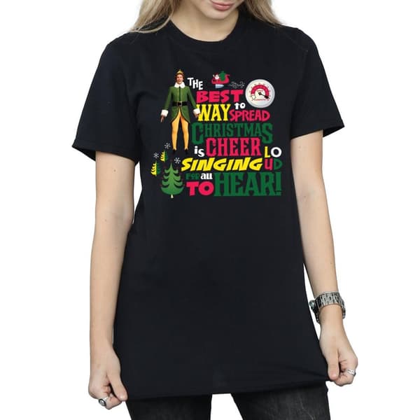 Elf Womens/Ladies Christmas Cheer Cotton Boyfriend T-Shirt