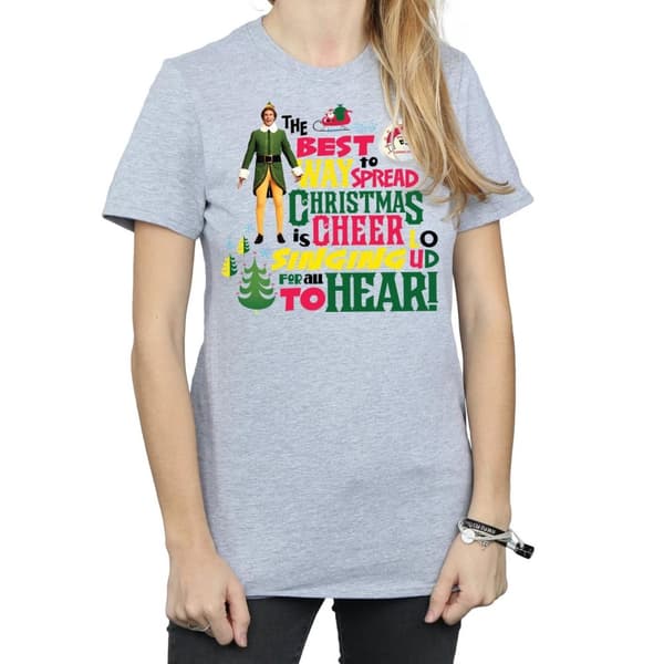 Elf Womens/Ladies Christmas Cheer Cotton Boyfriend T-Shirt