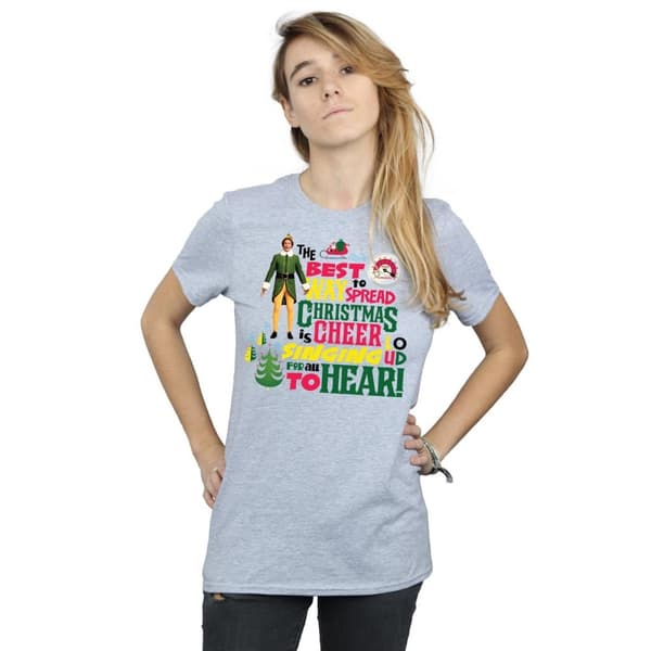 Elf Womens/Ladies Christmas Cheer Cotton Boyfriend T-Shirt