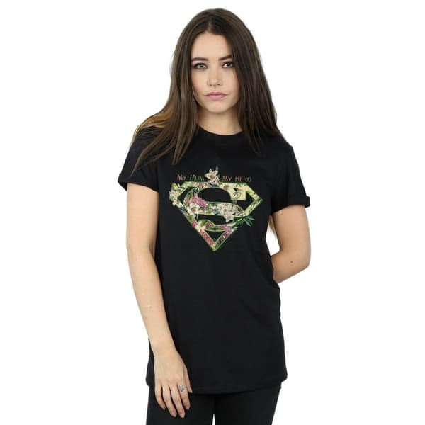 DC Comics Womens/Ladies Supergirl My Mum My Hero Cotton Boyfriend T-Shirt