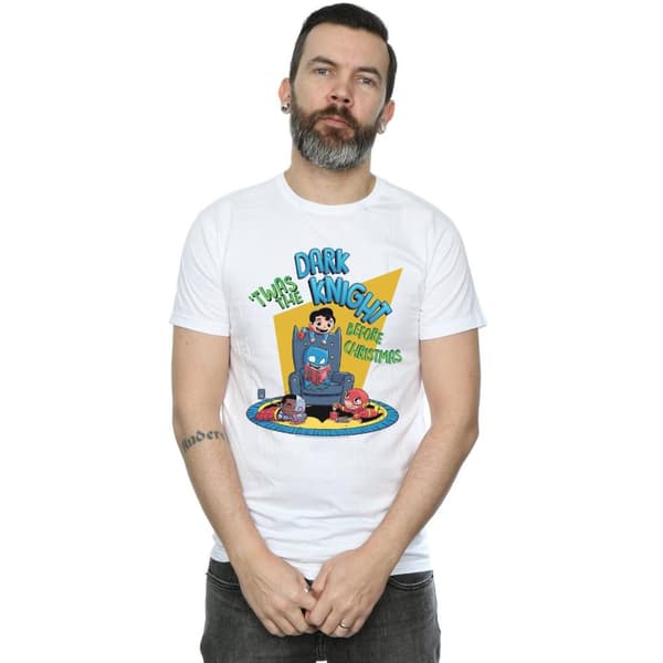 DC Comics Mens Super Friends Dark Knight Before Christmas T-Shirt