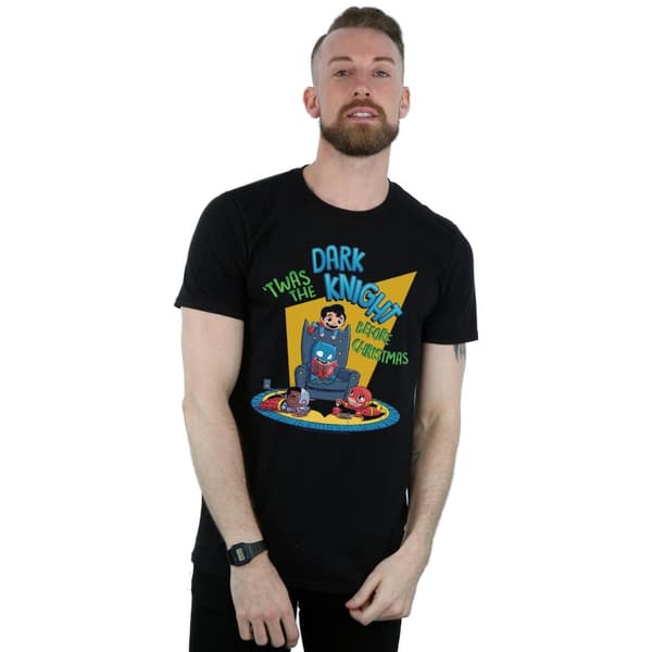 DC Comics Mens Super Friends Dark Knight Before Christmas T-Shirt