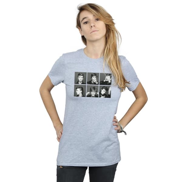 David Bowie Womens/Ladies Photo Collage Cotton Boyfriend T-Shirt