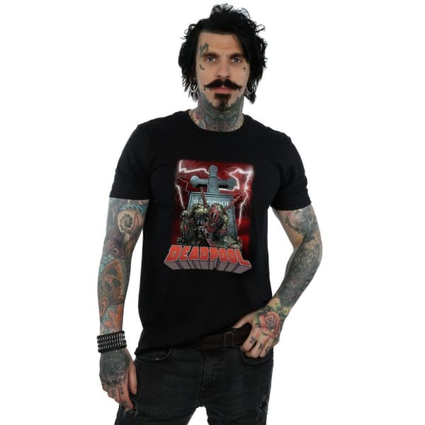 Marvel Mens Deadpool Grave T-Shirt