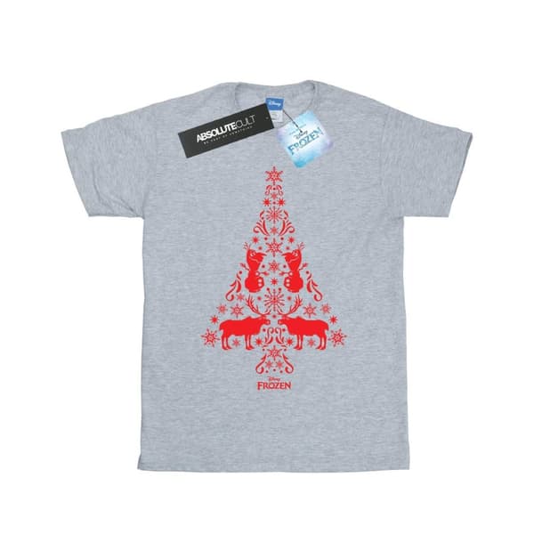 Disney Womens/Ladies Frozen Christmas Tree Cotton Boyfriend T-Shirt