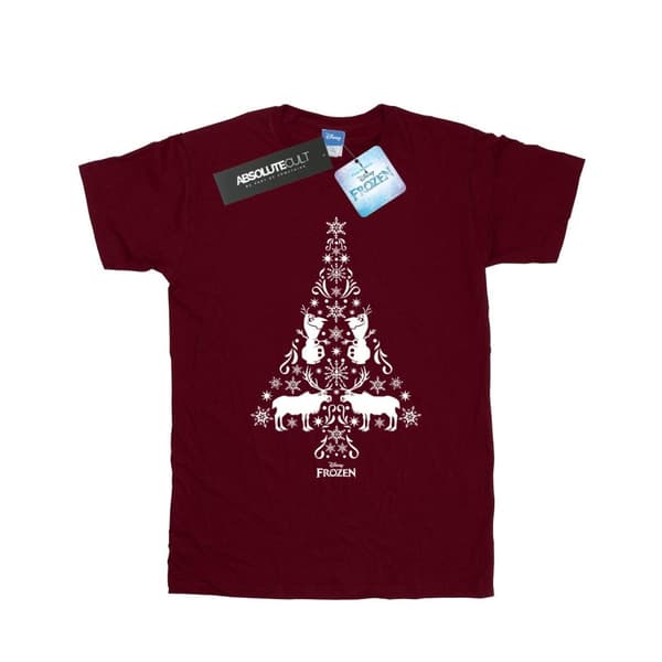 Disney Womens/Ladies Frozen Christmas Tree Cotton Boyfriend T-Shirt