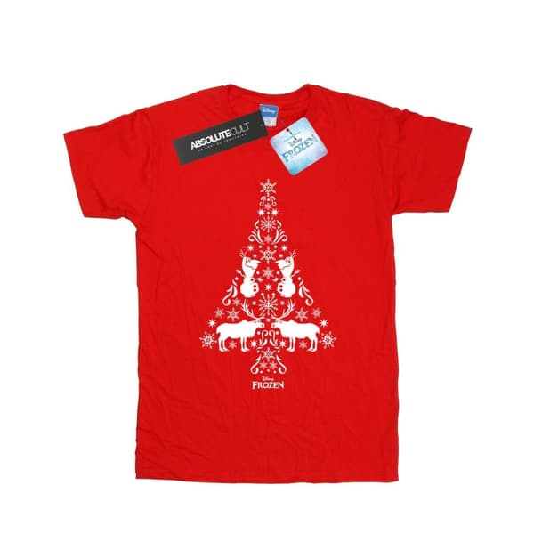 Disney Womens/Ladies Frozen Christmas Tree Cotton Boyfriend T-Shirt