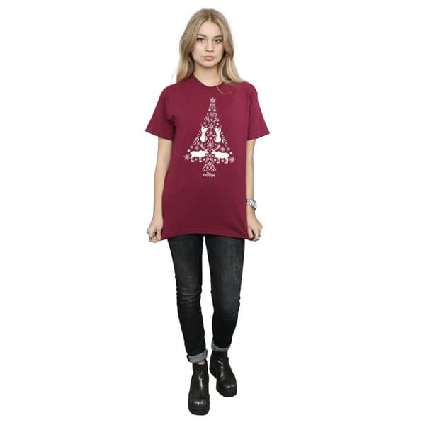 Disney Womens/Ladies Frozen Christmas Tree Cotton Boyfriend T-Shirt