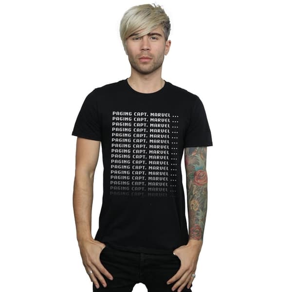 Marvel Mens Captain Marvel Paging Captain Marvel T-Shirt