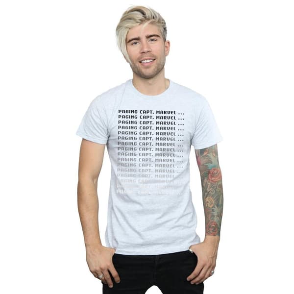 Marvel Mens Captain Marvel Paging Captain Marvel T-Shirt
