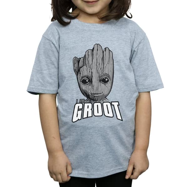 Marvel Girls Guardians Of The Galaxy Groot Face Cotton T-Shirt