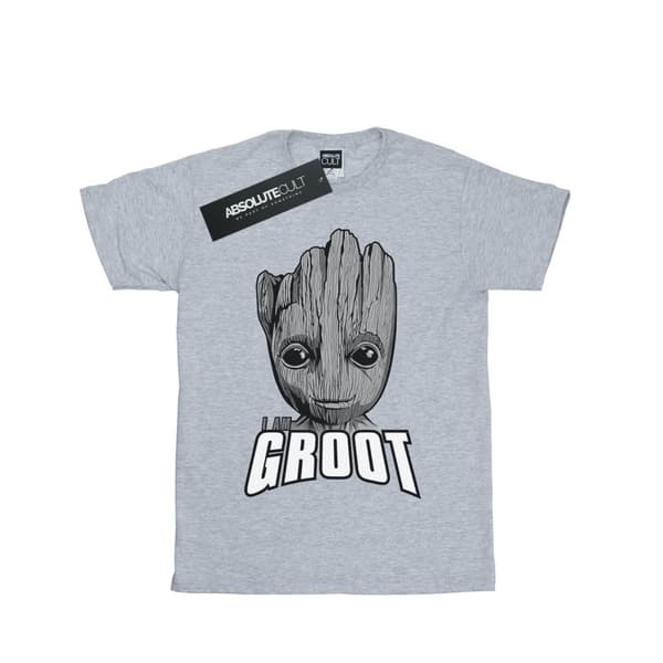 Marvel Girls Guardians Of The Galaxy Groot Face Cotton T-Shirt