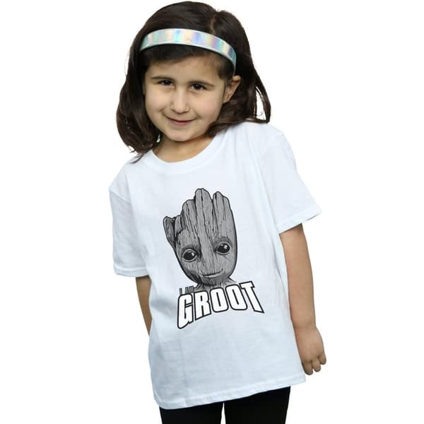 Marvel Girls Guardians Of The Galaxy Groot Face Cotton T-Shirt