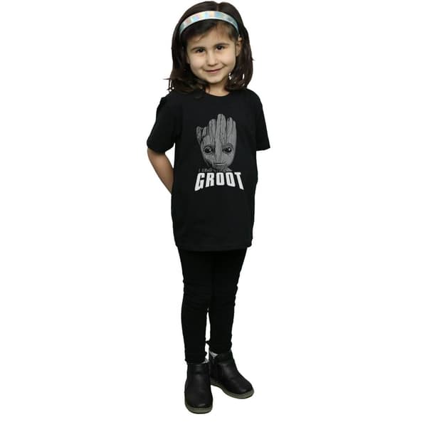 Marvel Girls Guardians Of The Galaxy Groot Face Cotton T-Shirt